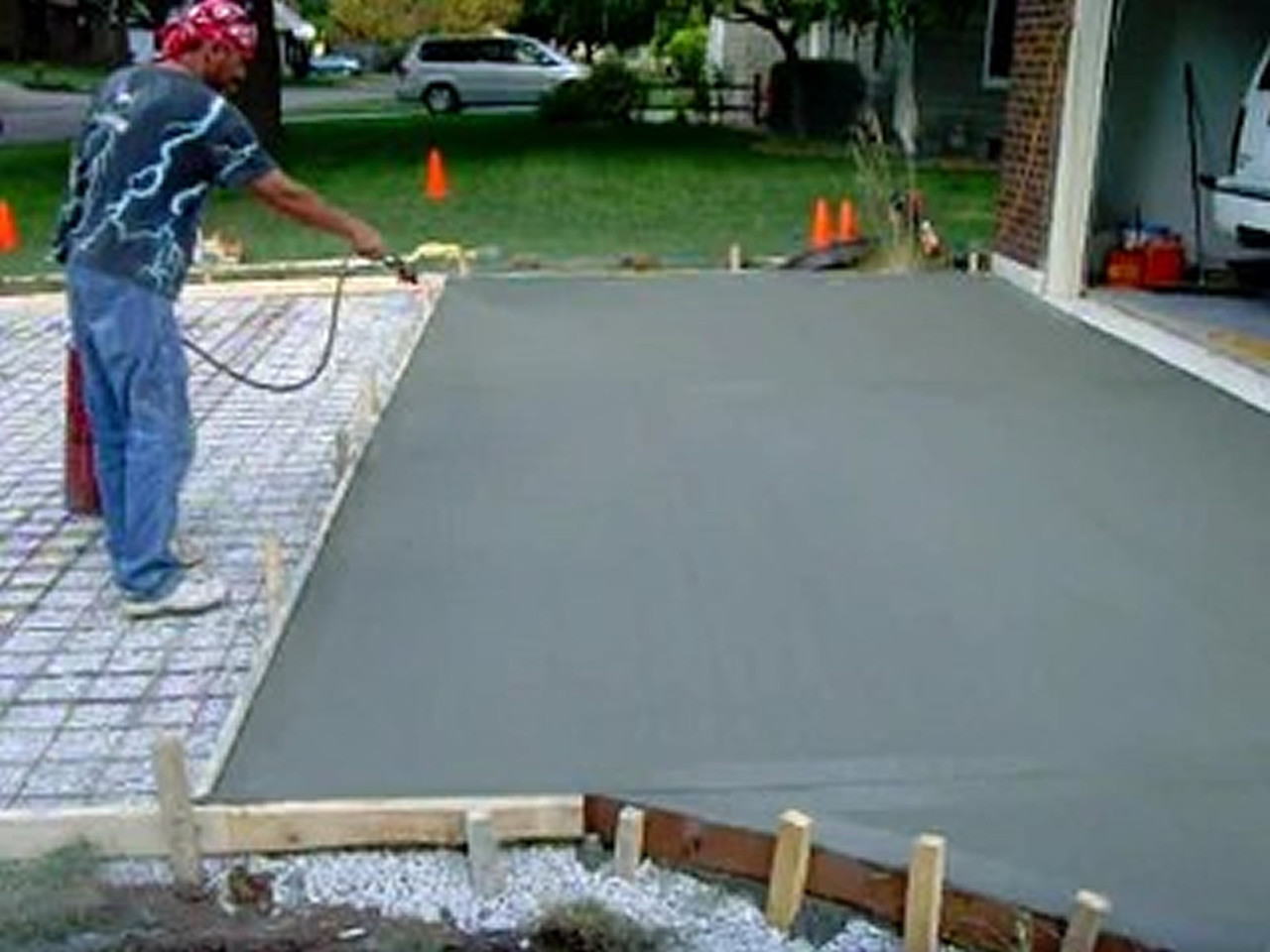 SealGreen Cure and SEal Sealer is applied as the concrete is installed