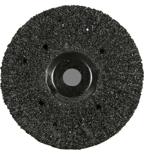 Black 7 inch Grinding disk used for removing  paint, glue and other coatings. It attaches to a 7 inch hand grinder. Recommended for grinding areas where a full size grinder can not reach like floor/wall intersections and corners. 