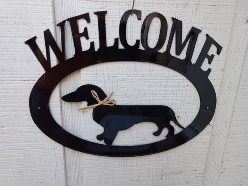 Dachshund Metal Welcome Sign