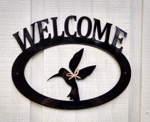 Hummingbird Welcome Sign