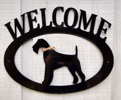 Airedale Terrier Welcome Sign