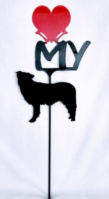 Border Collie  Love(heart) Yard Sign Metal Silhouette