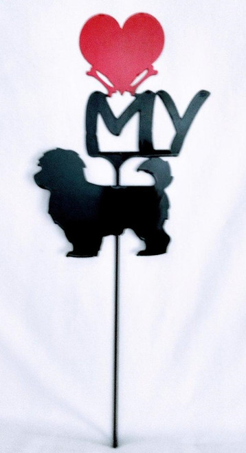 Havanese Love(heart) Yard Sign Metal Silhouette