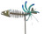 Handcrafted Kinetic Metal Yard Art Fish Spinner Double Motion