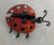 Set of 2 Black and Red Handcrafted Metal Ladybug Garden Art