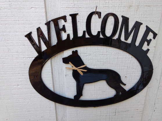 Great Dane Welcome Sign