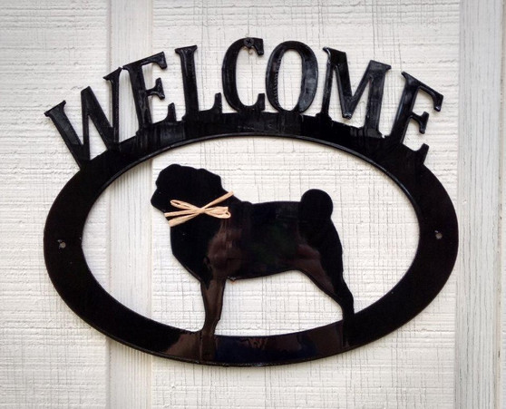 Pug Welcome Sign