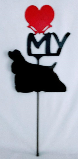 Cocker Spaniel Love(heart) Yard Sign Metal Silhouette