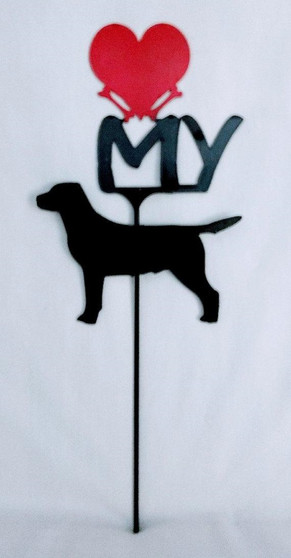 Labrador Retriever Love(heart) Yard Sign Metal Silhouette