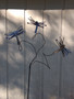 Metal Yard Art Dragonfly sculputre with 3 Dragonflies by The Lazy Scroll