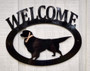 Golden Retriever Welcome Sign