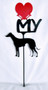 Greyhound Love(heart) Yard Sign Metal Silhouette