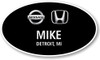 Nissan Honda Black Oval Name Badge