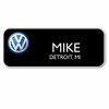 Volkswagen Black Rectangle 1¼" x 3¼" Name Badge