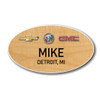 Chevrolet Buick GMC Birch Wood Finish Oval Name Badge