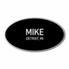 No Logo Black Oval Name Badge