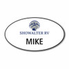 Showalter RV White Oval Name Badge