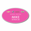 GM 4 Brand Pink Oval Name Badge - GM