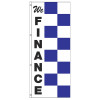 Double Face Blue & White Race Style Message Flag{EZ440DB-BW}