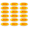 Red & Yellow Oval Year Model 12pk {EZ198-R}