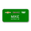 Chevrolet GMC Cadillac Green 3" x 1.5" Name Badge Current Logos