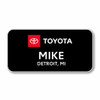 Full Logo Toyota Black 3" x 1.5" Name Badge