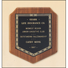 American Walnut Shield Plaque with a Black Brass Plate P102