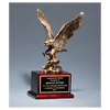 15" Antique Bronze Finished Eagle Resin Casting on Rosewood Piano Finish Base with Black Laserable Brass Plate