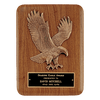 Solid American Walnut Plaque with Finely Detailed Eagle Relief and Black Laserable Brass Plate