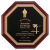 10" x 10" Octagonal Rosewood Piano Finish Plaque with Black Florentine LaserFX Plate