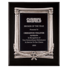 10 1/2" x 13" Black Piano Finish Plaque, Antique Silver Frame Casting & Black Aluminum Plate