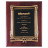 10 1/2" x 13" Rosewood Piano Finish Plaque, Antique Bronze Frame Casting, Black Brass Plate