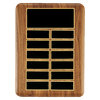 American Walnut 12 Plate Perpetual Plaque with Black Brass Header Plate