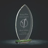 Flame Series Clear Glass Award with Prism-Effect Base