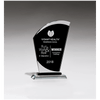 Sail Shaped Glass Award with Black Center
