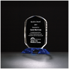 Diamond Series Clear Crystal Award with Cobalt Blue Crystal Base