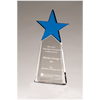 Blue Crystal Star on Clear Crystal Base