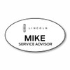 Lincoln White Oval Name Badge