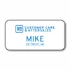 GM CCA White 3" x 1.5" w/ Blue text Name Badge