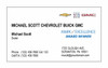 Chevrolet Buick GMC Mark of Excellence Business Cards