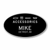 GM Accessories Monochrome Logo Black Oval Name Badge