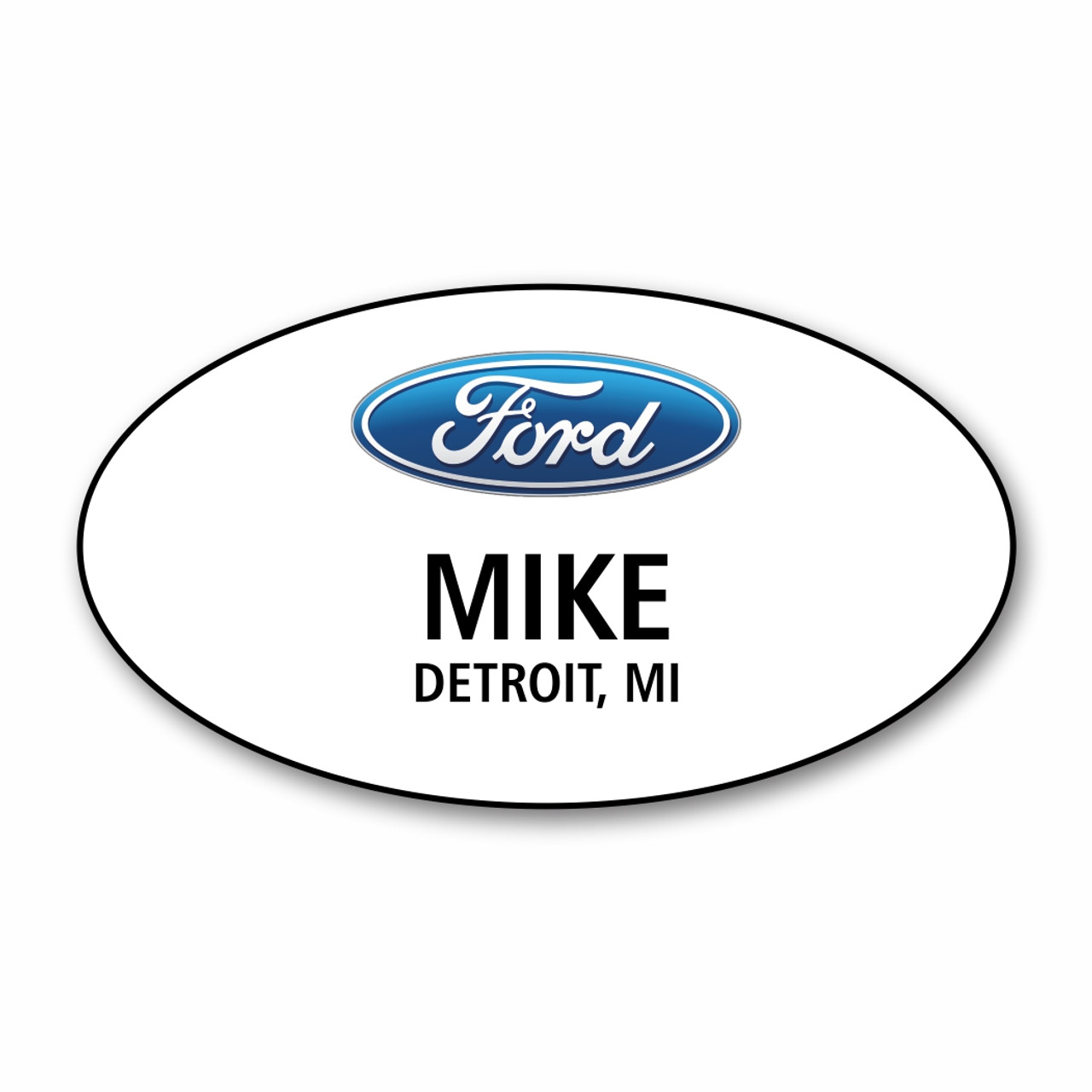 Ford White Oval Name Badge