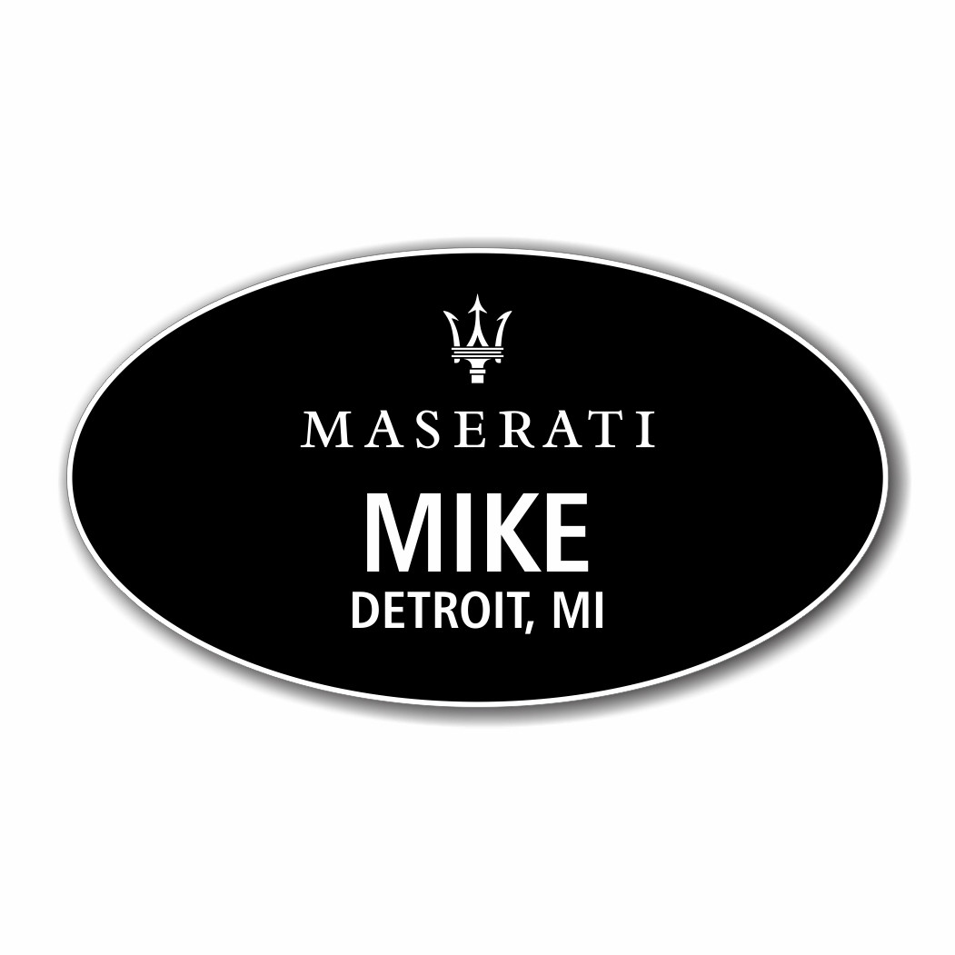 Maserati Black Oval Name Badge