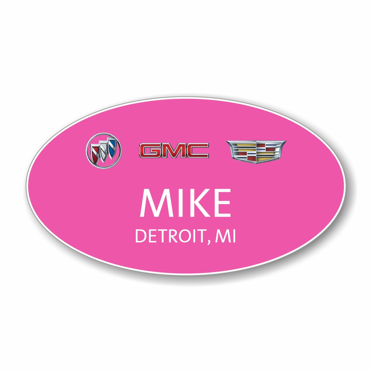 Buick GMC Cadillac Pink Oval Name Badge