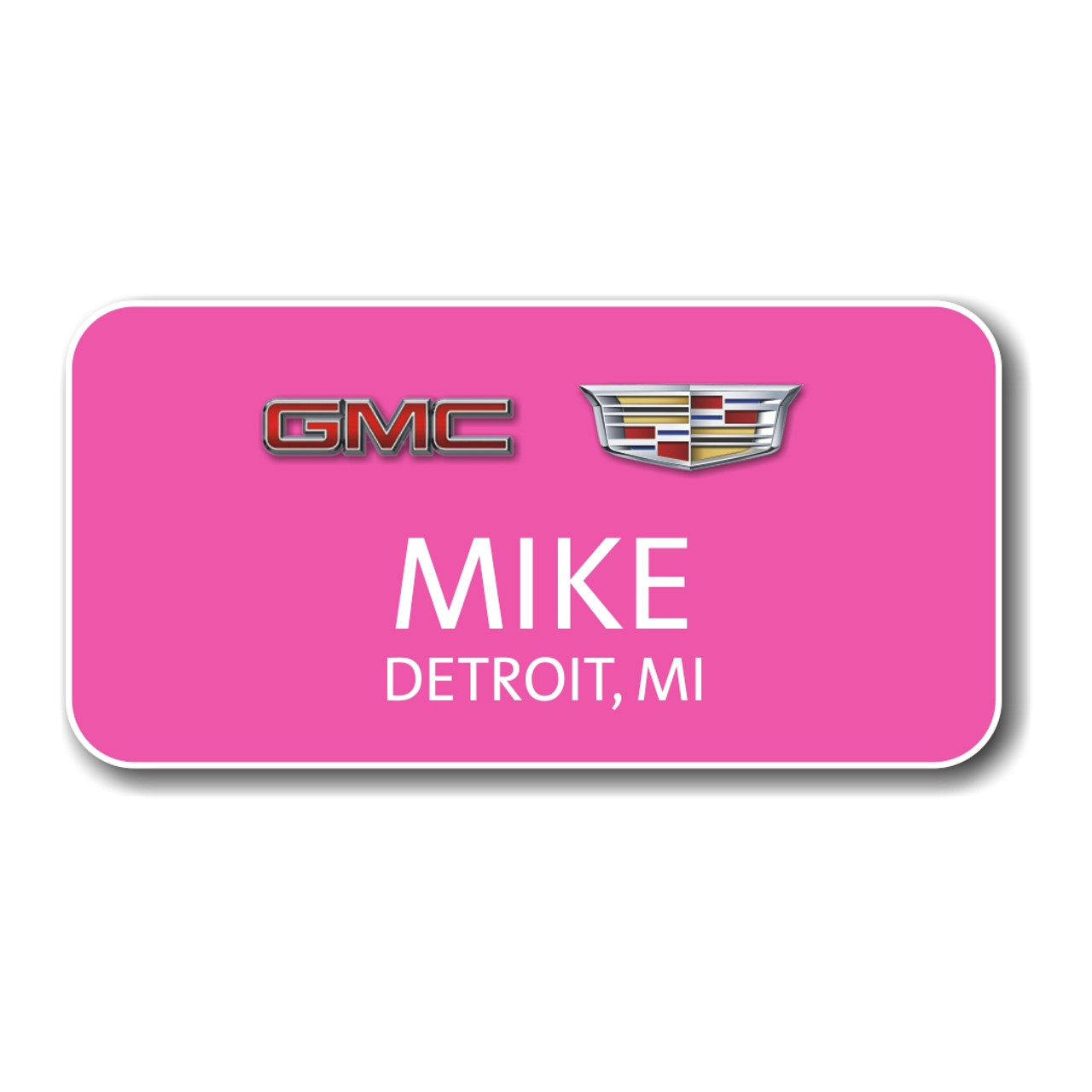 GMC Cadillac Pink 3" x 15" Name Badge