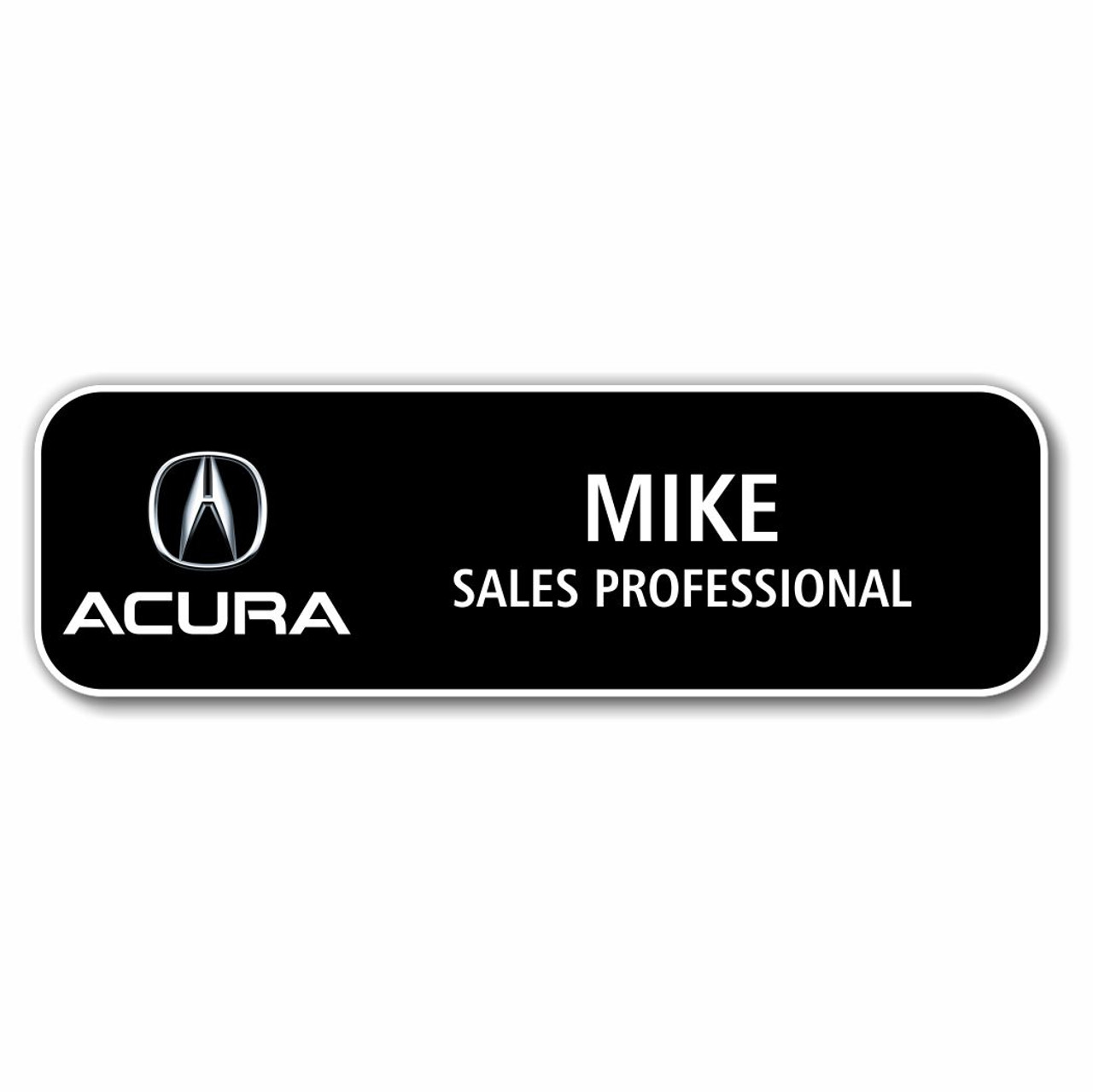 Acura Black 3.25" x 1" Name Badge