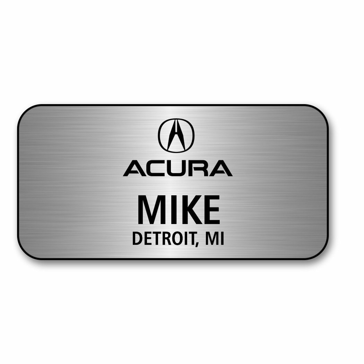 Acura Brushed Aluminum 3" x 1.5" Name Badge