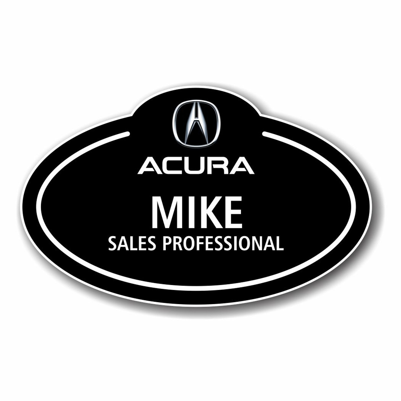 Acura Black Bubble Top Name Badge