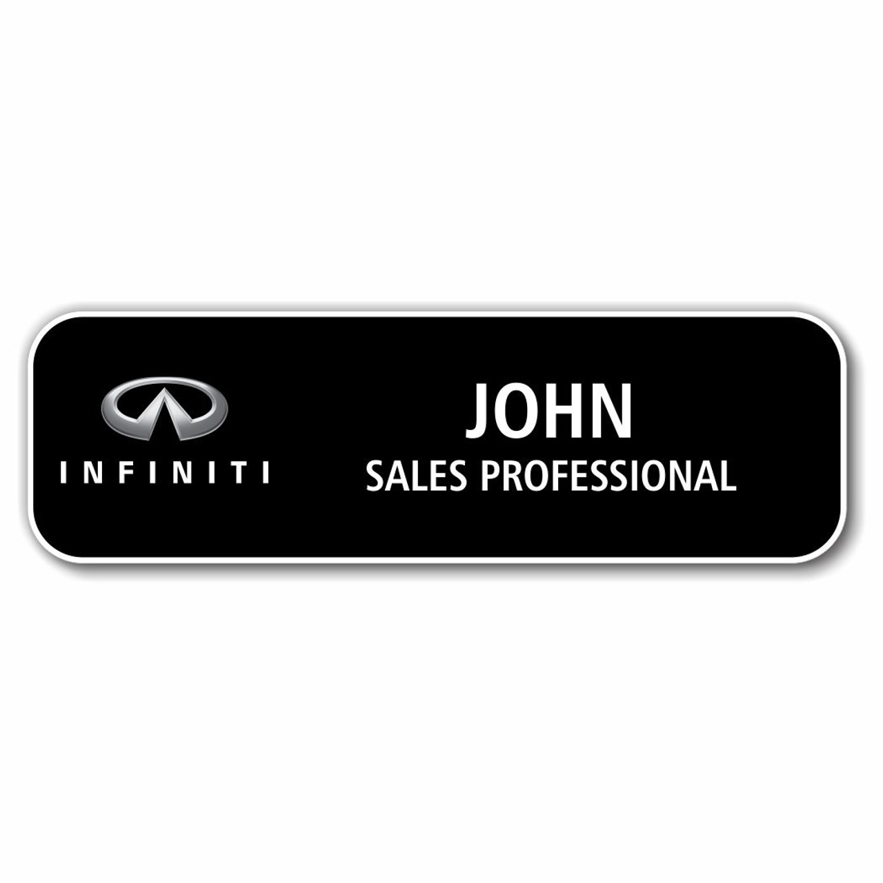 Infiniti Black 3.25" x 1" Name Badge