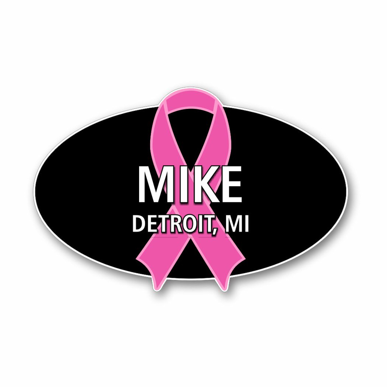 Breast Cancer Awareness Support Ribbon Name Badge